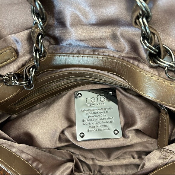 RAFE New York Shoulder Bag Chain Genuine Python Snake Skin Metallic Bronze - Picture 11 of 16